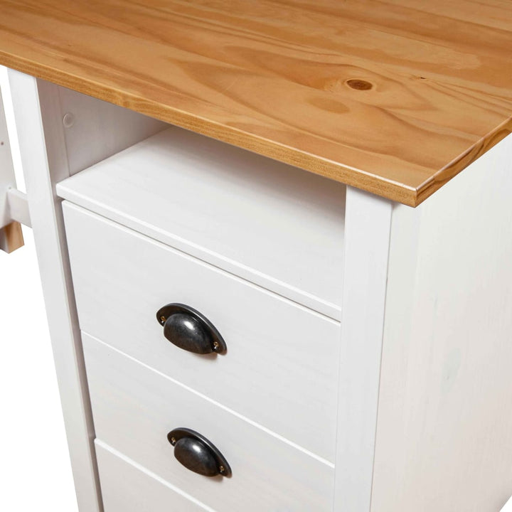 skrivebord Hill med 3 skuffer 120x50x74 cm massivt fyrretræ