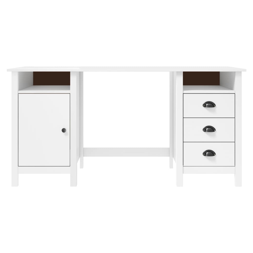 skrivebord Hill 150x50x74 cm massivt fyrretræ hvid
