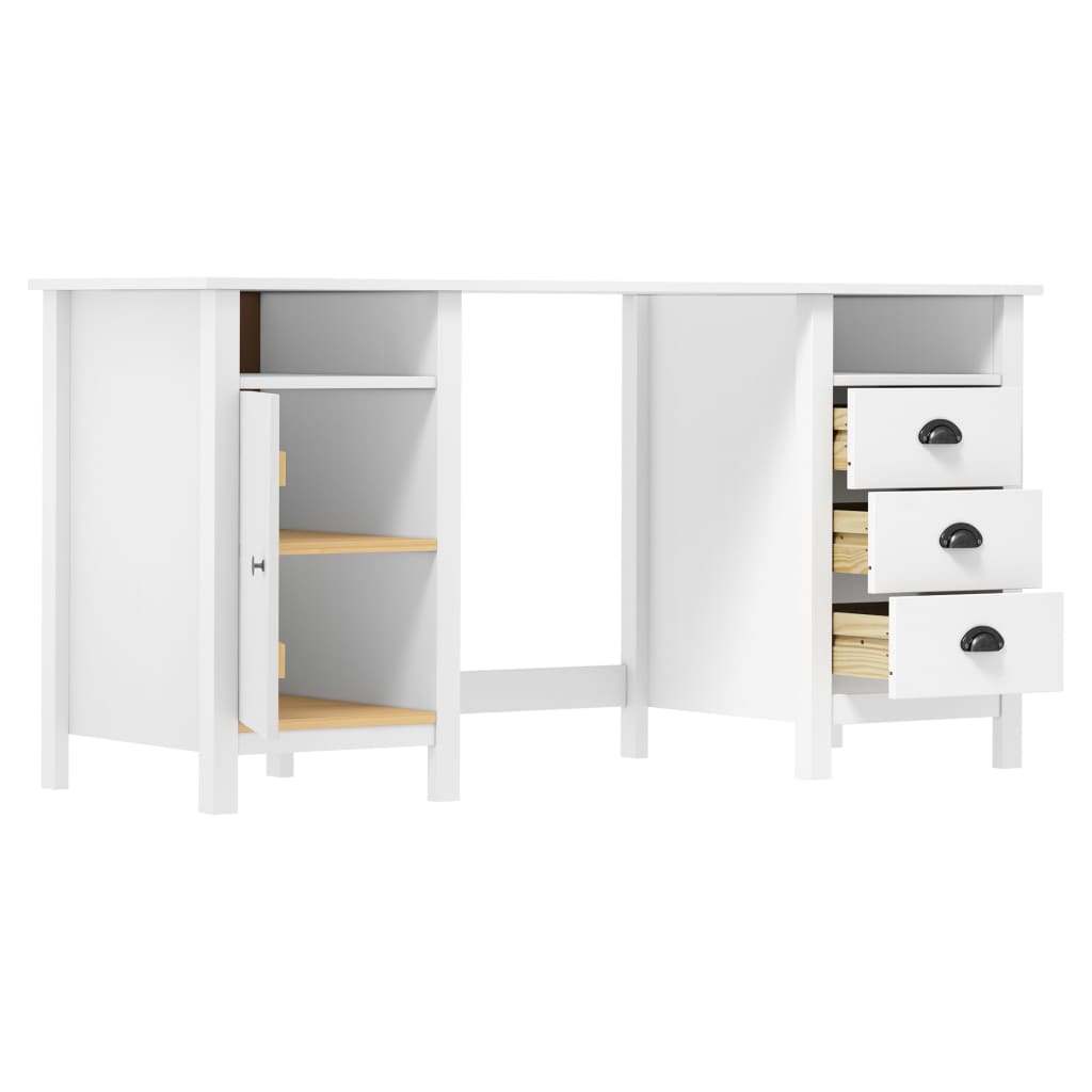 skrivebord Hill 150x50x74 cm massivt fyrretræ hvid