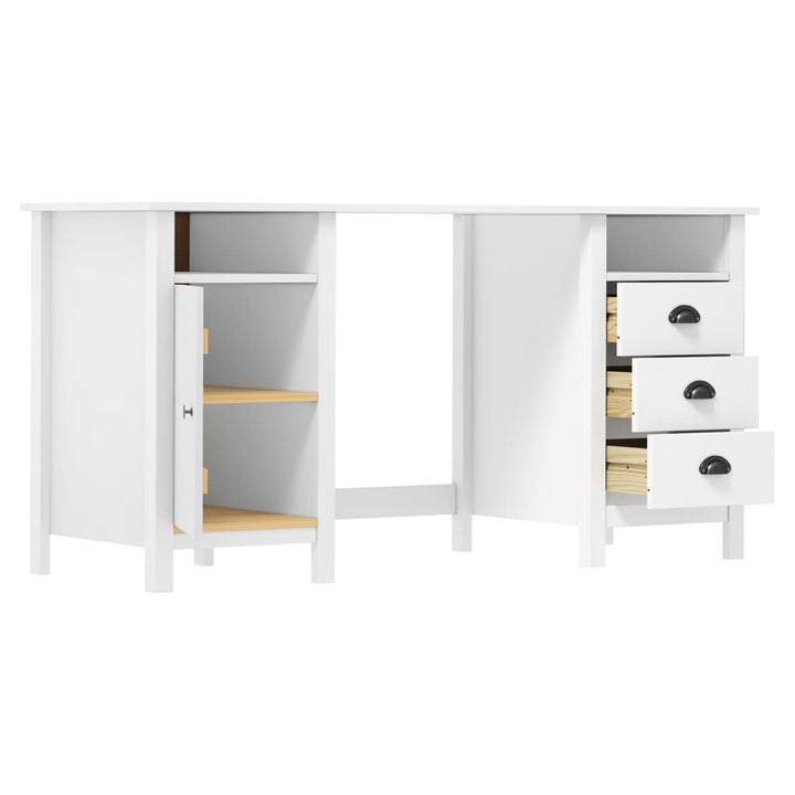 skrivebord Hill 150x50x74 cm massivt fyrretræ hvid