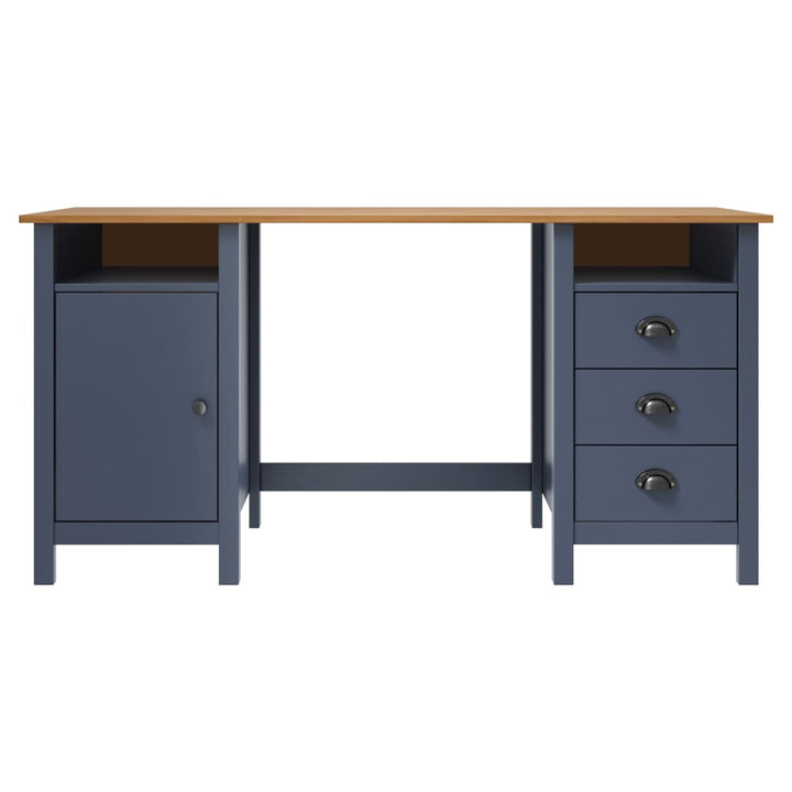 skrivebord Hill 150x50x74 cm massivt fyrretræ grå
