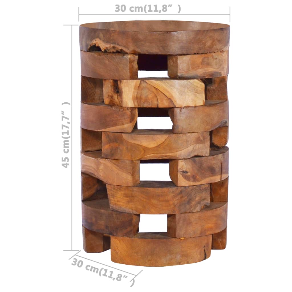 sengebord 30x30x45 cm massivt teaktræ