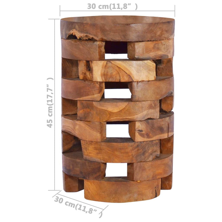 sengebord 30x30x45 cm massivt teaktræ
