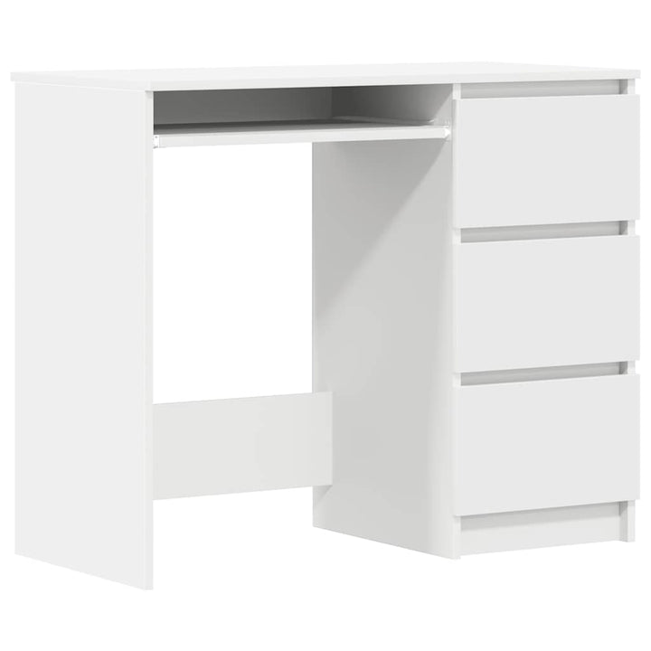skrivebord 90x45x76 cm konstrueret træ hvid