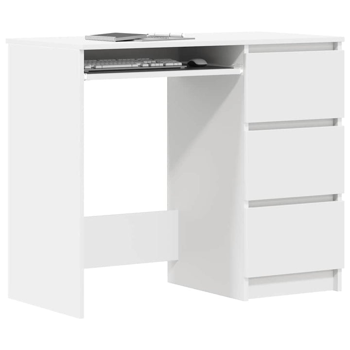 skrivebord 90x45x76 cm konstrueret træ hvid