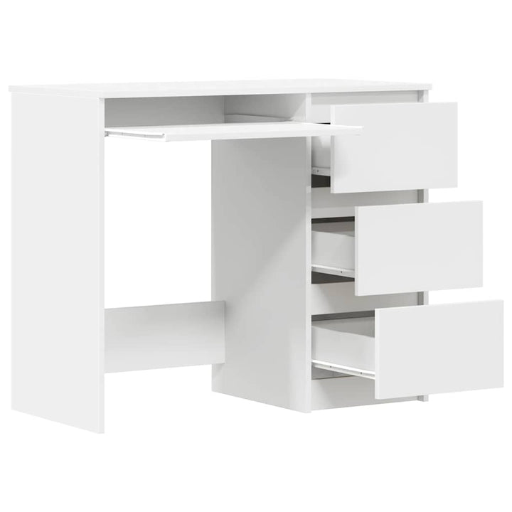 skrivebord 90x45x76 cm konstrueret træ hvid