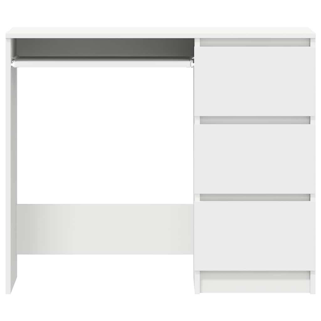 skrivebord 90x45x76 cm konstrueret træ hvid
