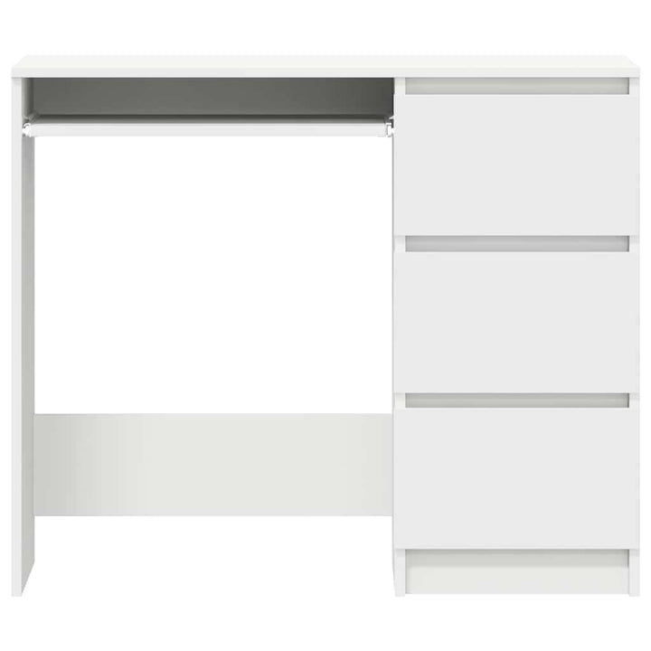 skrivebord 90x45x76 cm konstrueret træ hvid