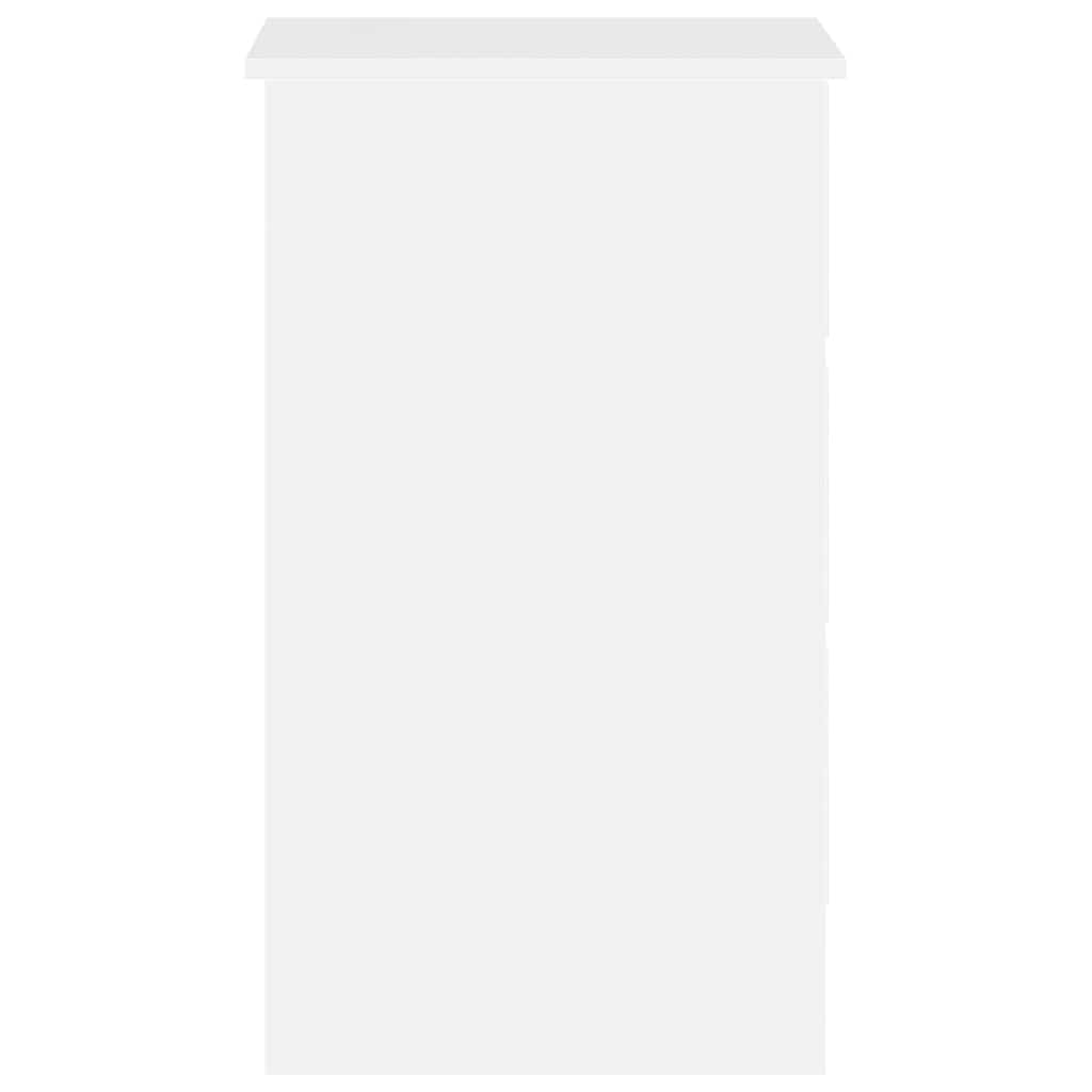 skrivebord 90x45x76 cm konstrueret træ højglans hvid