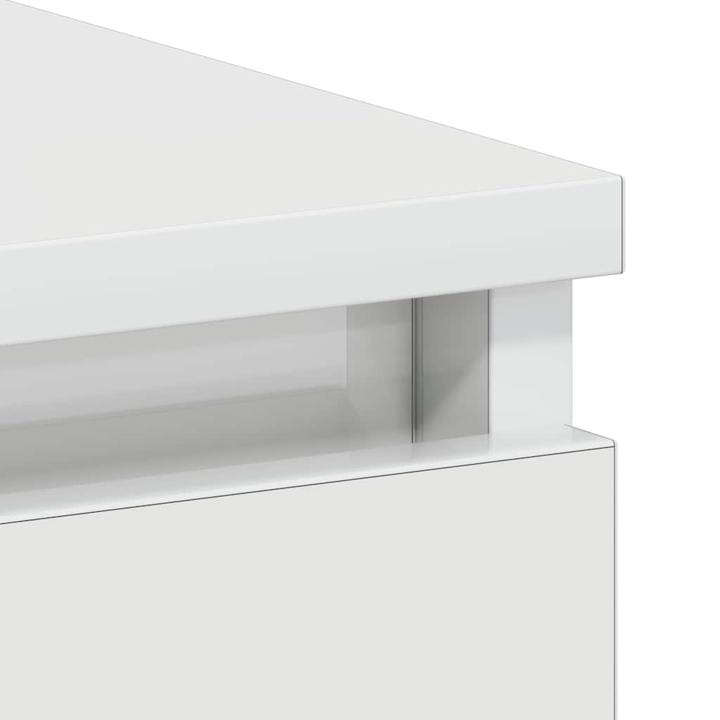 skrivebord 90x45x76 cm konstrueret træ højglans hvid
