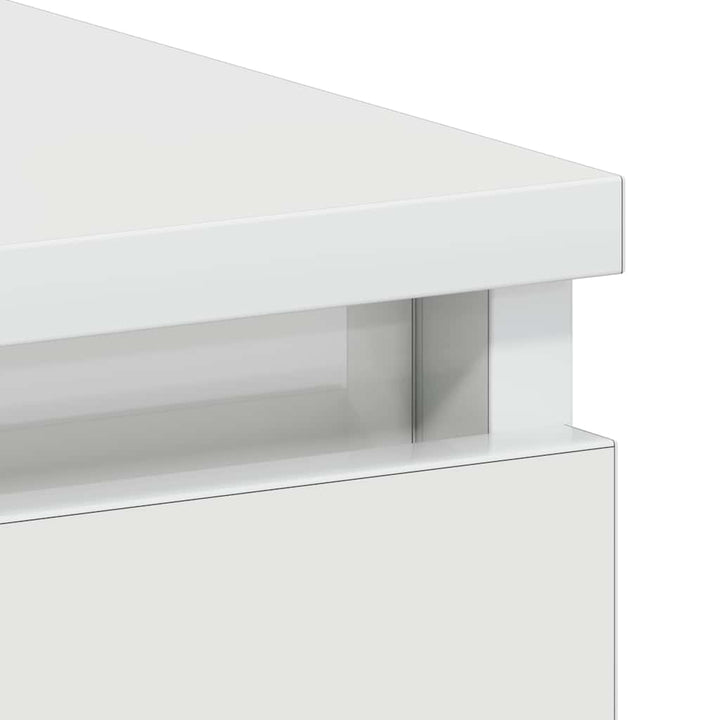 skrivebord 90x45x76 cm konstrueret træ højglans hvid