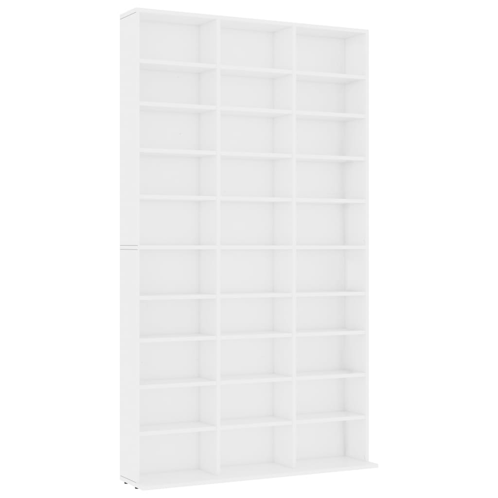 cd-reol 102x16x177,5 cm konstrueret træ hvid