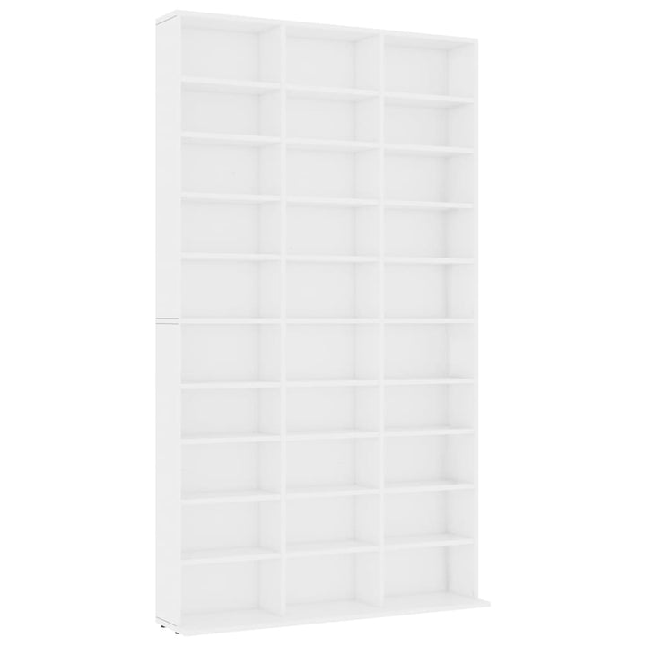 cd-reol 102x16x177,5 cm konstrueret træ hvid