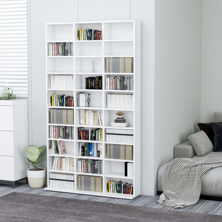cd-reol 102x16x177,5 cm konstrueret træ hvid