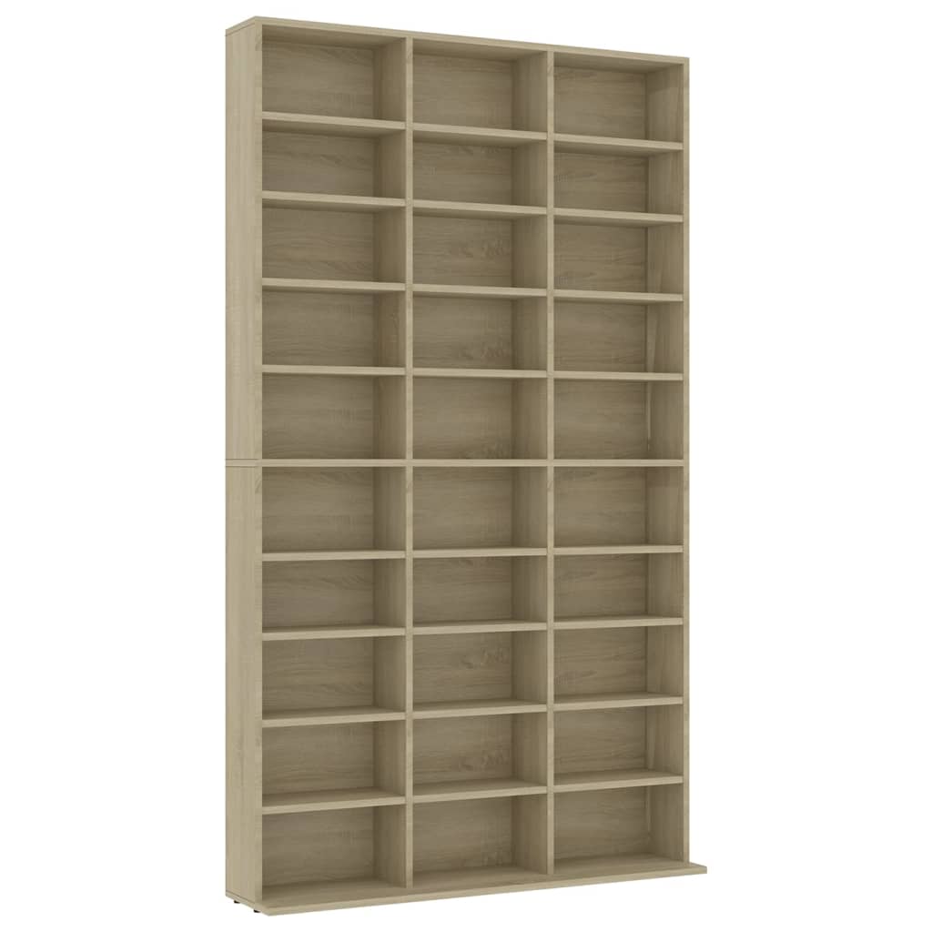 cd-reol 102x16x177,5 cm konstrueret træ sonoma-eg