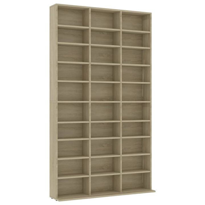 cd-reol 102x16x177,5 cm konstrueret træ sonoma-eg
