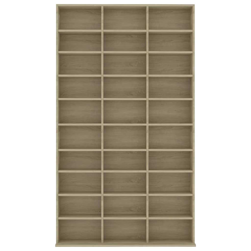 cd-reol 102x16x177,5 cm konstrueret træ sonoma-eg