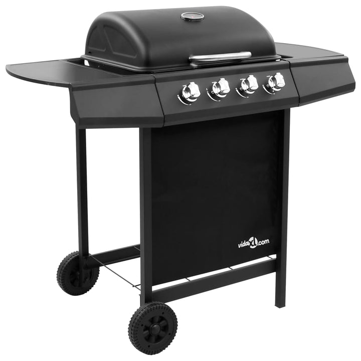 gasgrill 4 brændere sort