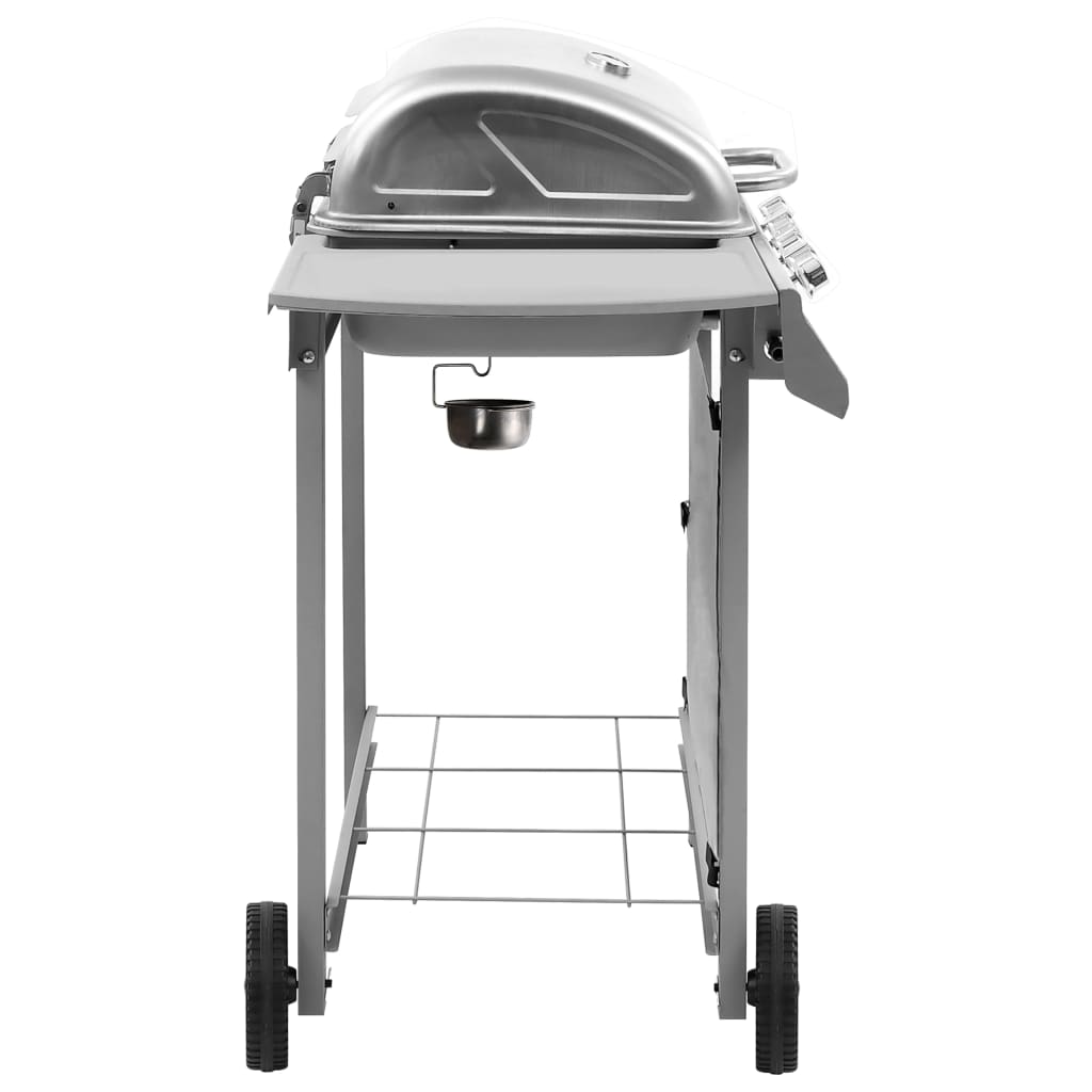 gasgrill 4 brændere sølvfarvet