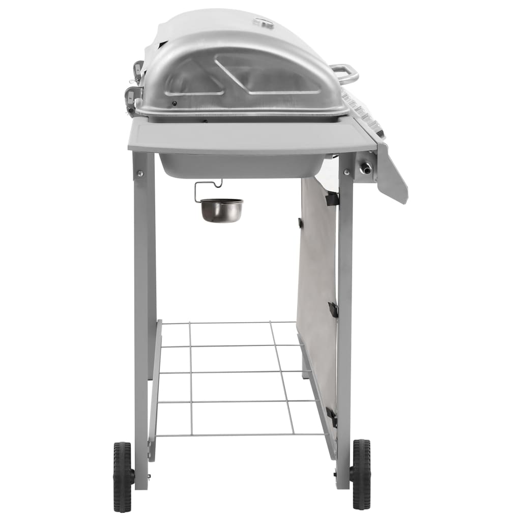 gasgrill 6 brændere sølvfarvet