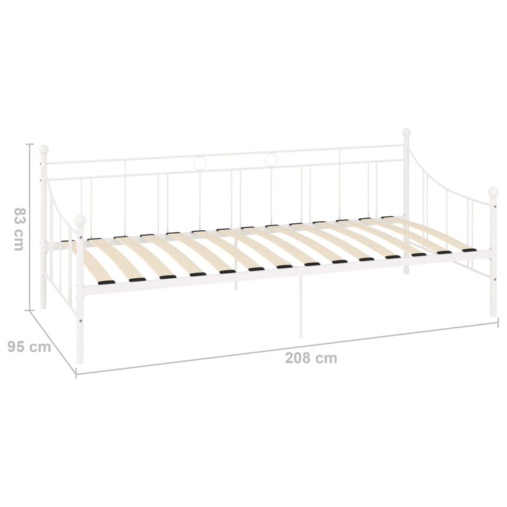 stel til daybed 90x200 cm metal hvid