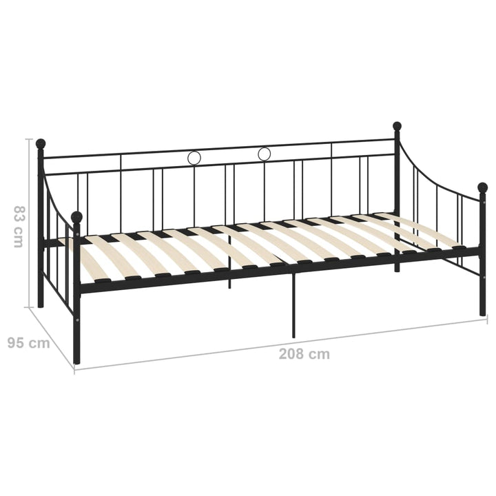 stel til daybed 90x200 cm metal sort