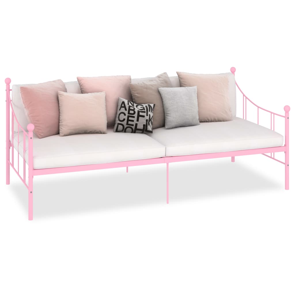 stel til daybed 90x200 cm metal pink