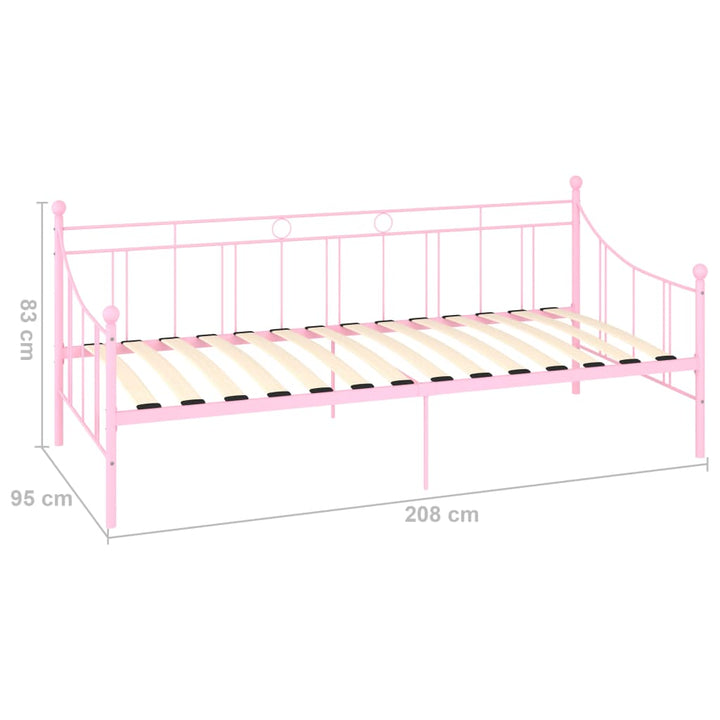 stel til daybed 90x200 cm metal pink