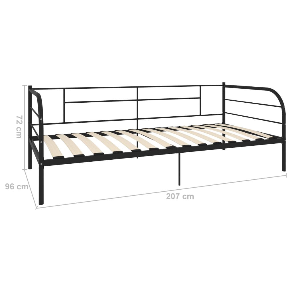 stel til daybed 90x200 cm metal sort