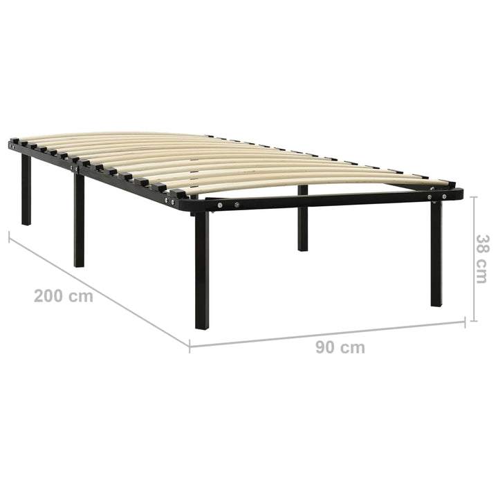 sengestel 90x200 cm metal sort