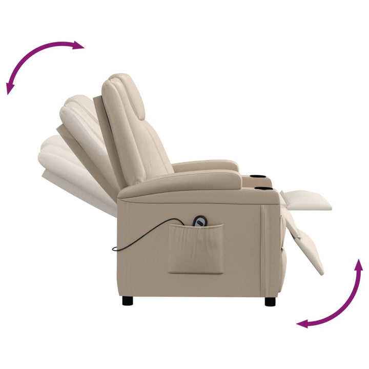 løftestol kunstlæder cappuccinofarvet