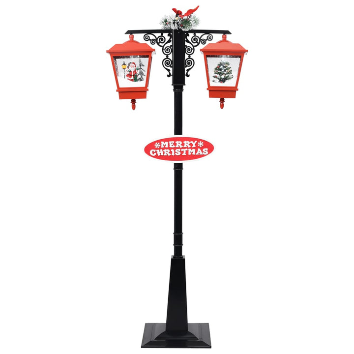 julegadelampe med julemand 81x40x188 cm PVC sort og rød
