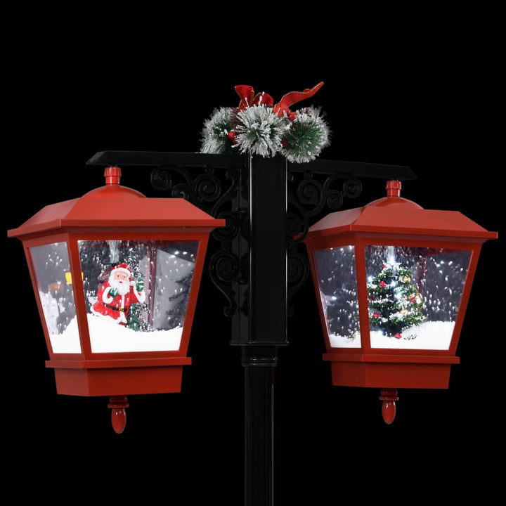 julegadelampe med julemand 81x40x188 cm PVC sort og rød