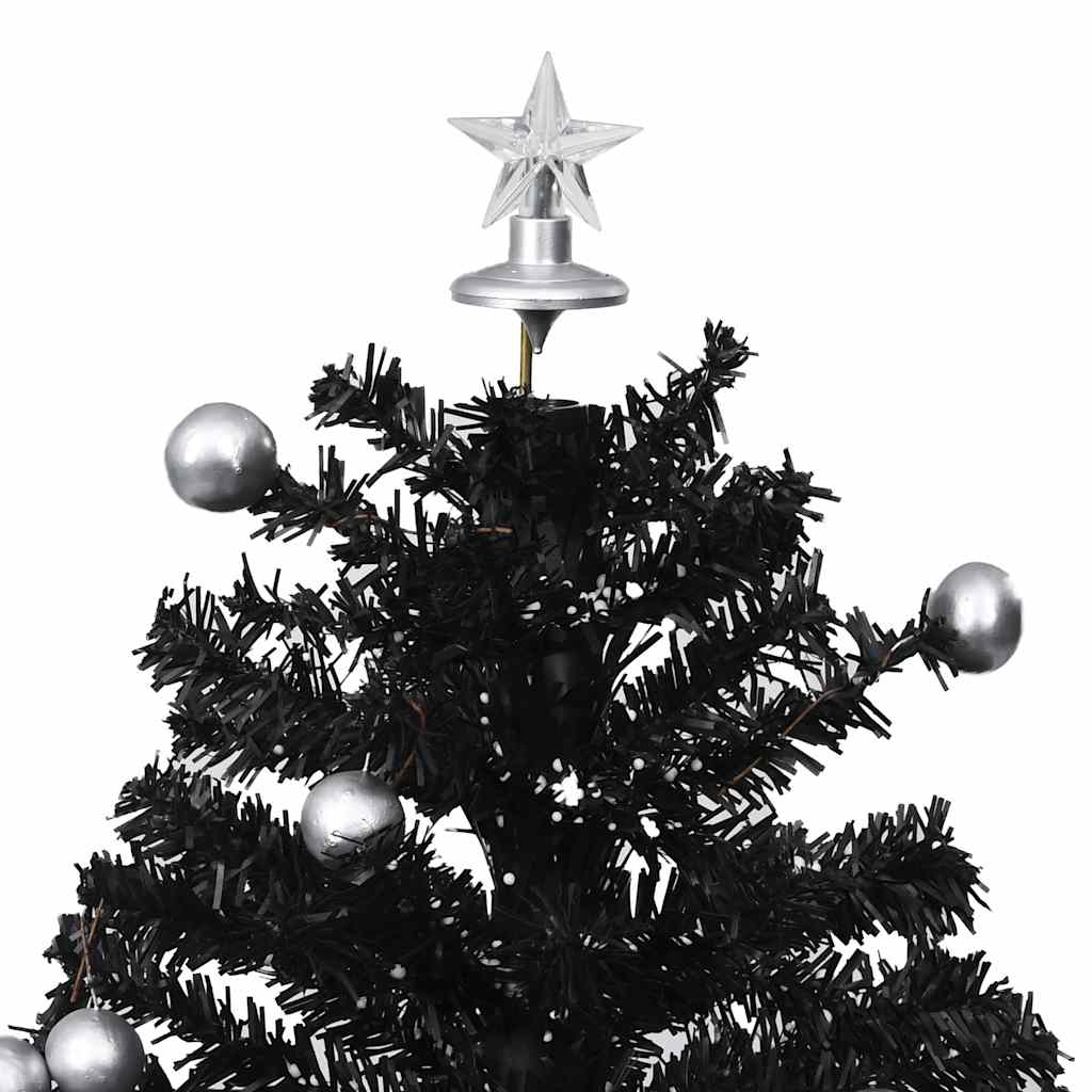 juletræ med snefald paraplyfod 75 cm PVC sort