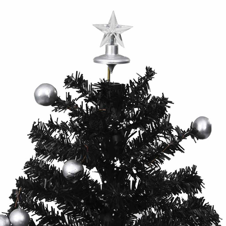 juletræ med snefald paraplyfod 75 cm PVC sort