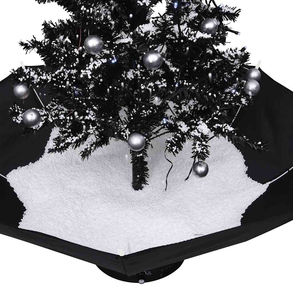 juletræ med snefald paraplyfod 75 cm PVC sort