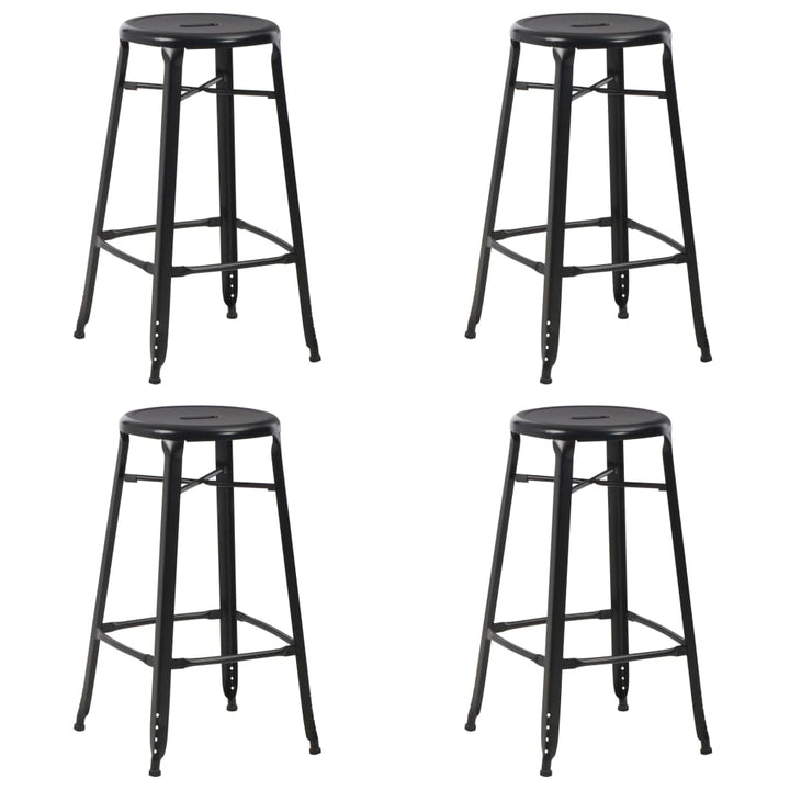 barstole 4 stk. stål sort