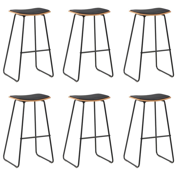 barstole 6 stk. kunstlæder sort