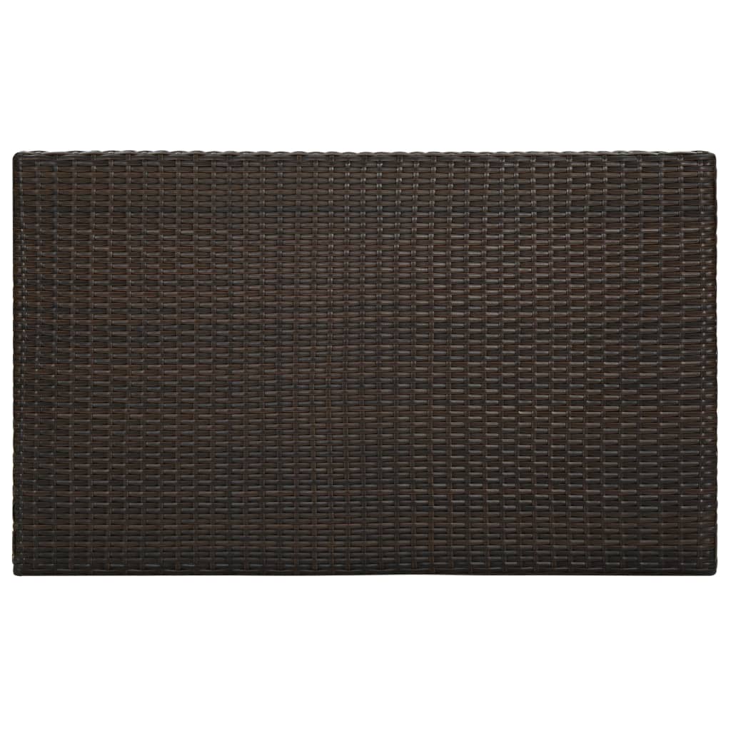 barbord til haven 100x60,5x110,5 cm polyrattan brun