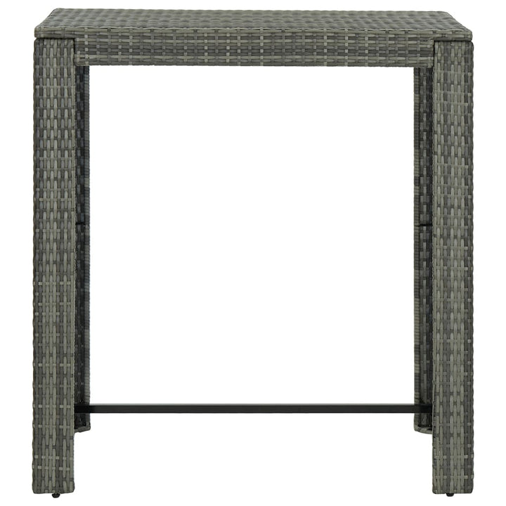 barbord til haven 100x60,5x110,5 cm polyrattan grå
