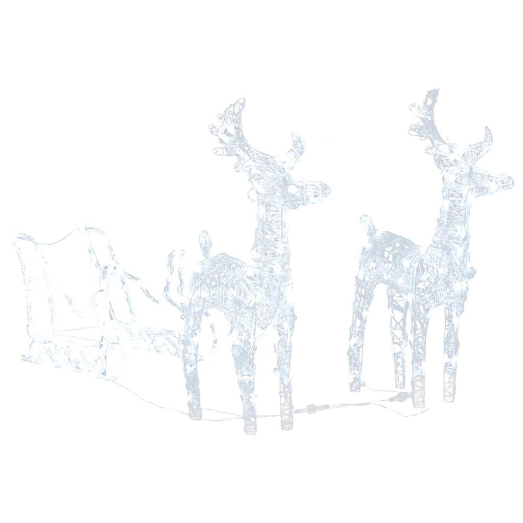 rensdyr og kane julefigur 160 LED'er 130 cm akryl