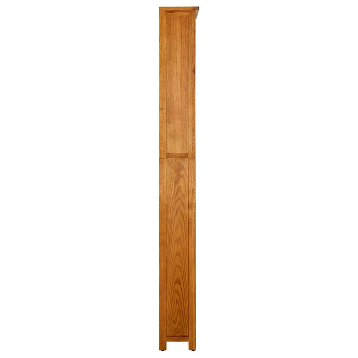 bogreol med 7 hylder 90x22,5x200 cm massivt egetræ