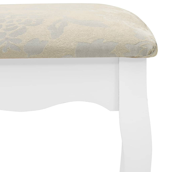 sminkebordssæt med taburet 100x40x146 cm kejsertræ hvid