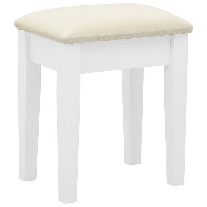 kosmetikbord med taburet 65x36x128 cm kejsertræ MDF hvid