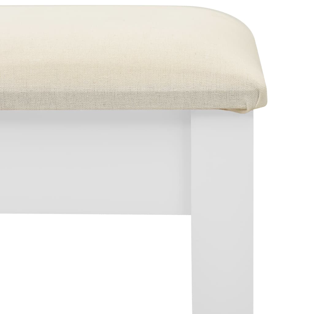 kosmetikbord med taburet 65x36x128 cm kejsertræ MDF hvid