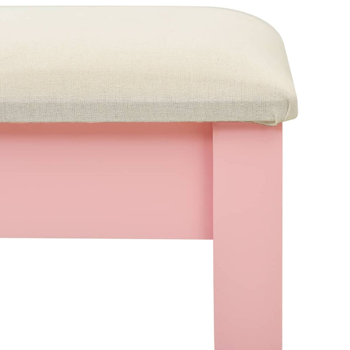 kosmetikbord med taburet 65x36x128 cm kejsertræ MDF pink