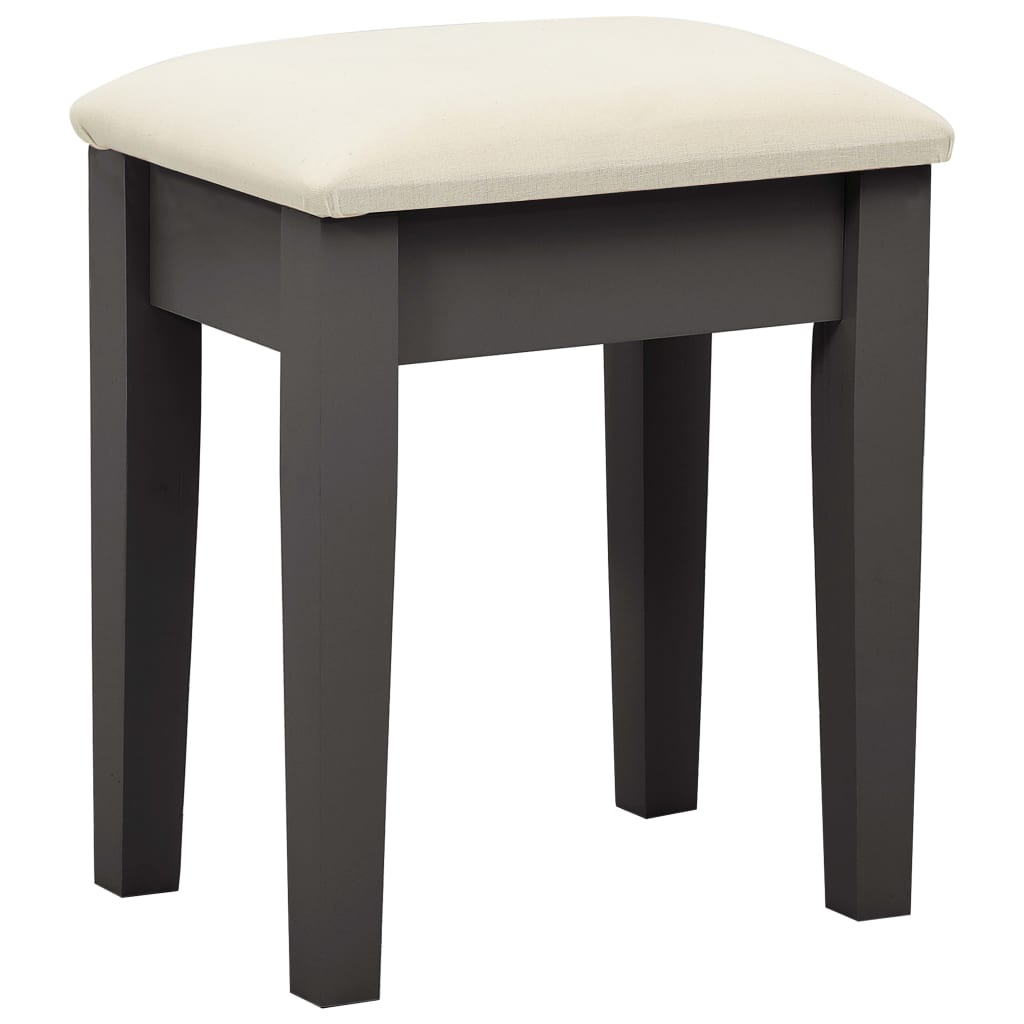 kosmetikbord med taburet 65x36x128 cm kejsertræ MDF grå