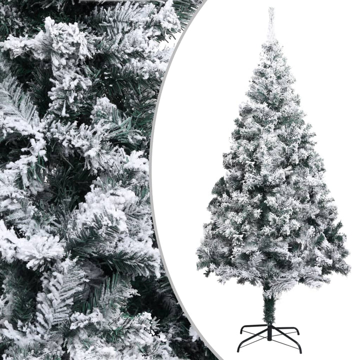kunstigt juletræ med sne 240 cm PVC grøn