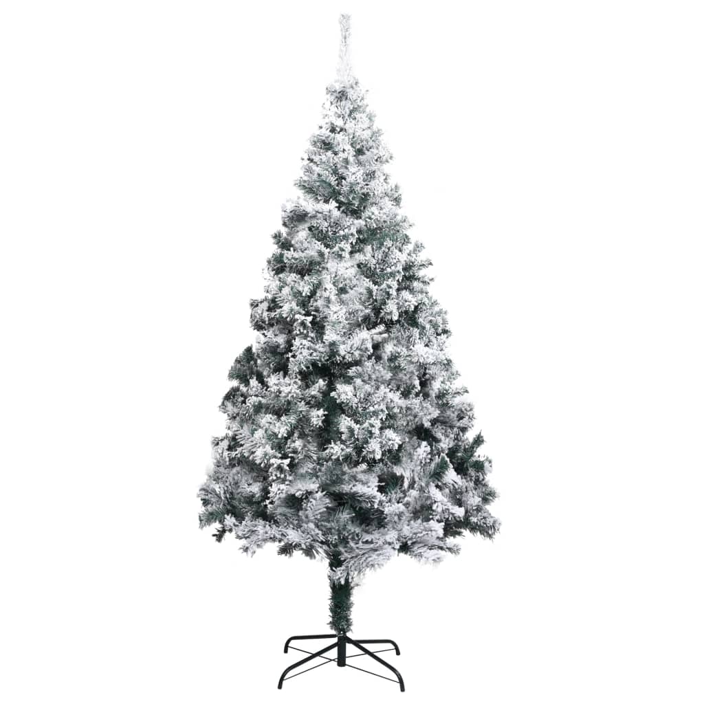 kunstigt juletræ med sne 240 cm PVC grøn