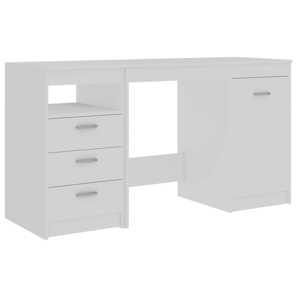 skrivebord hvid 140x50x76 cm konstrueret træ